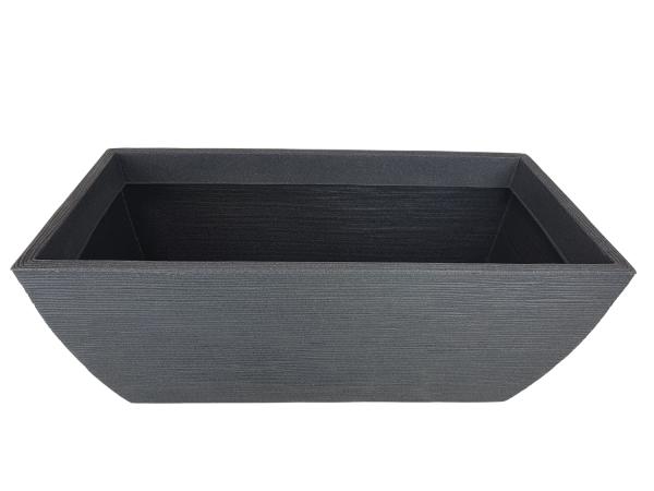 Pflanztrog mit Rillen Kunststoff anthrazit 80x40x34cm